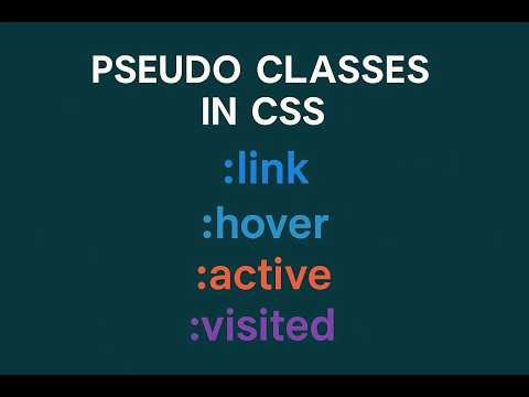 Pseudo Classes in CSS – :link, :hover, :active, :visited | Explained with Examples