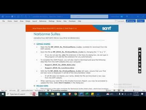 New Perspectives Excel 2019 | Module 5: SAM Project 1a Narbonne Suites #newperspectives