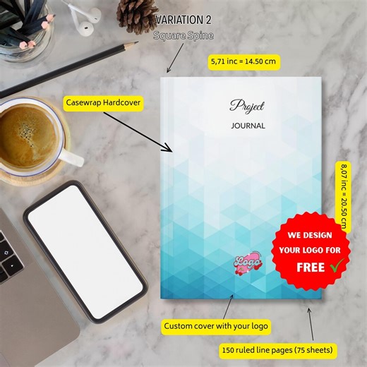 Custom Logo Notebook & AI Branding, Personalized Business Journal, Digital Files Included, Gift Set - Etsy