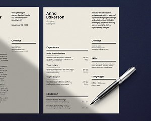 Beige Minimalist Resume Template Without Photo • 1-page 2-page CV Cover Letter • US Letter and A4 Sizes • Editable in Browser (canva) - Etsy