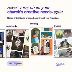 No more scrambling for sermon slides or last-minute social posts. At Church Media Squad, we create custom graphics and videos built from scratch… fast, beautiful, and ready for Sunday, including: ✅ Sermon series artwork ✅ Event promos ✅ Social media designs ✅ Video bumpers and more Unlimited designs. Unlimited peace of mind. 🎉 Try us FREE for 14 days. Let’s make your next Sunday look awesome. | Church Media Squad