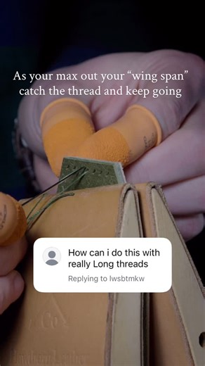 Hawthorn Leather Company on Instagram: "Saddle stitching with longer threads #leathercraft #sewing #stitch #leather"