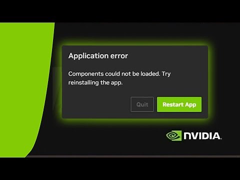 NVIDIA Broadcast Application Error - Components could not be loaded. Try reinstalling the app