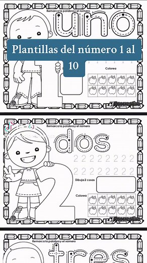 Plantillas para Imprimir Números del 1 al 10