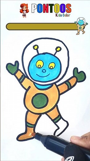 how to draw a cute alien 👾 step by step Drawings