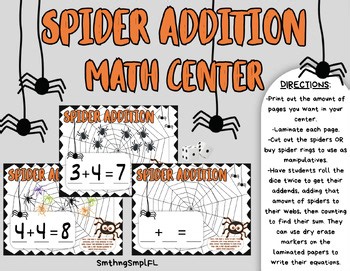 Spider Math Addition Center
