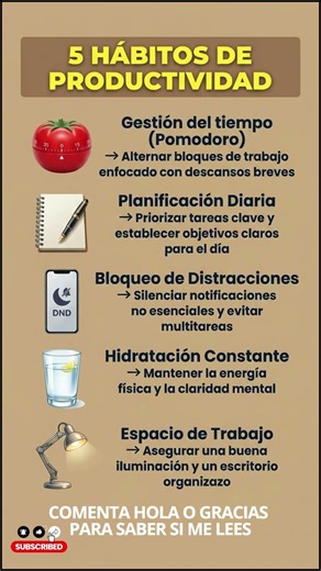 ALERTA: ⚠️Hábitos para Optimizar la Productividad