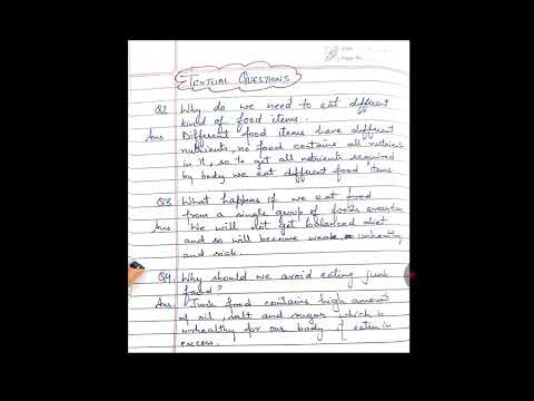 Food for health Chapter 5 Class 4 EVS New book Our Wondrous World