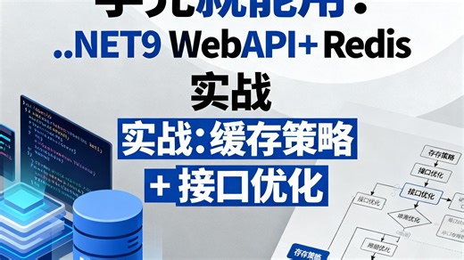 学完就能用！.NET9 WebAPI   Redis 实战：缓存策略   接口优化