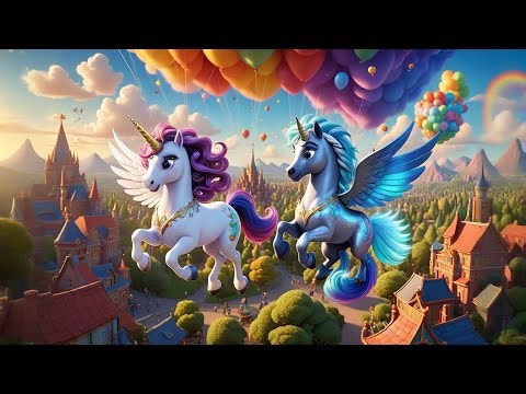 Three Baby Unicorns Fly Through the Sky | Magical Flying Unicorn Rhyme for Kids