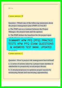 SUMMARY APM PFQ PFQ PRACTICE TESTS APM PFQ EXAM QUESTIONS & ANSWERS TEST BANK UPDATED video