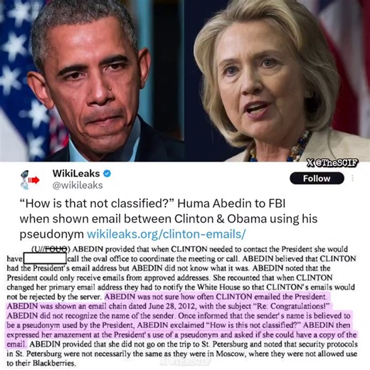 DECLASSIFIED FBI FILES JUST EXPOSED OBAMA AS THE MASTERMIND BEHIND HILLARY’S ILLEGAL PRIVATE SERVER SCANDAL — AND HE WAS USING IT HIMSELF!Obama was secretly emailing Hillary on her unsecured server under a fake name while her top aides panicked: “We need to clean this up — he has emails from her!”Follow @TruthGuardianQ This is EXACTLY why Comey and the DOJ buried the entire email investigation — if Hillary went down, Obama would go down with her!He KNEW. He LIED. And the whole Russia Hoax was co