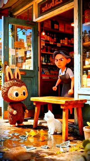 Labubu smashes the fish tank and gets chased? #labubu #takeawalkwithlabubu #allowallthis