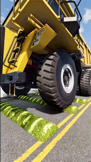 big wheel trucks and cars vs spinning Speed Bumps #short #beamng #beamngdrive #trucksvs