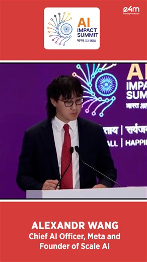 #e4mAtIndiaAIImpactSummit | #Watch Alexandr Wang, Chief AI Officer, Meta and Founder of Scale says AI Automation is no longer just executing campaigns — it’s making the decisions. From audience targeting and budget allocation to creative optimization, software now determines what works in real time. #IndiaImpactAISummit #Meta #ScaleAI #AlexandrWang #e4m | exchange4media