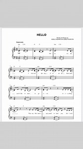 “Hello” by Adele sheet music 🎼 #pianist #fblifestyle #reelsviralシfb #reelsfbシ #pianist #sheetmusic #pianoteacher #pianocover #piano | The Keyz