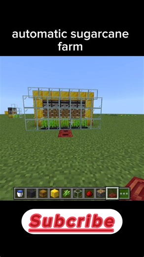 automatic sugarcane farm in minecraft #minecraft #gaming #viral #shortfeed