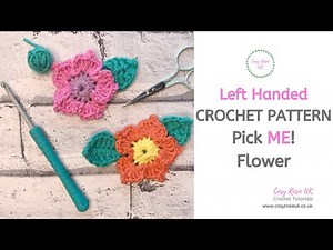 Left Handed Easy Crochet Flower for Beginners