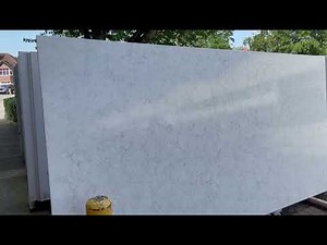 Cloudy Polished CQM439 Quartz Slabs Wholesale - Classic Quartz Stone UK