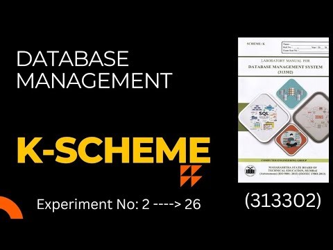 DBMS MSBTE Manual Solution || EXPERIMENT NO: 02 to 26 || DMS manual answer K Scheme || DB Manual