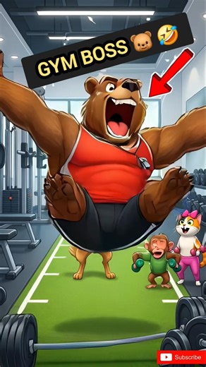 Bear Gym Trainer 😂🐻 | Funny Animal Workout Short