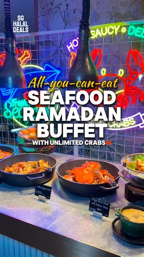 Are you looking for halal Ramadan buffet in Bugis? Check out @gingersingapore at @parkroyalbeachroad featuring more than 50 diverse cuisine from Asian to Western, live stations, seafood on ice, and many more - with complimentary dates available throughout Ramadan and prayer rooms available. ‼️Quote “SG Halal Deals” to enjoy Dine 6-FOR-4(pay only for 4pax)! Valid until 31 March (Excl. 16-18 Feb)‼️ Some of their signature items: 🔥 Premium Selections: Singapore Chili Crab, Sarawak White Pepper Cra