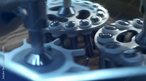 Electronic automatic medical blood separation test centrifuge in chemical laboratory. Closeup shot of clinical examination process.