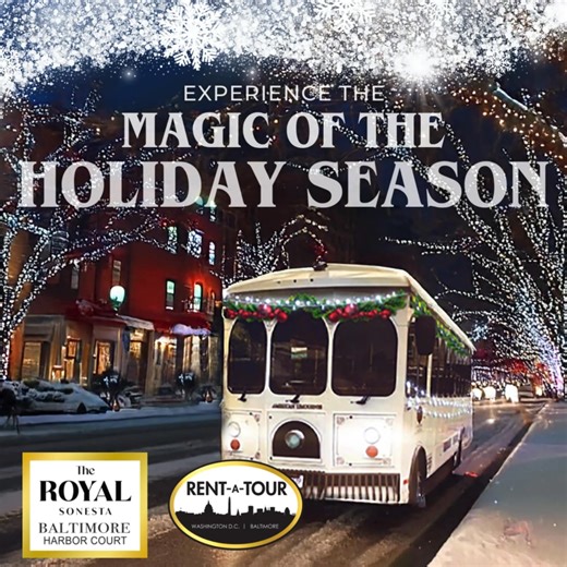 🎄 Hop aboard the magic! 🎄 Get into the holiday spirit with our Holly Jolly Trolley Tour — a 90-minute, family-friendly ride through Baltimore’s brightest light displays and festive neighborhoods. Led by a local guide, you’ll cruise through Harbor East, Fells Point, Hampden’s 34th Street lighting, Mt. Vernon, and more! 🗓 When: Nov 28 – Dec 28, 2025 💲 Ticket Price: $39.50 (Adults) | $34 (Kids under 13) | Children 4 & under ride free (on lap) American Limousines 📍 Pickup / Drop Off: Royal Sone