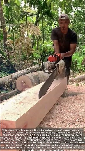 Timber Beam Transformation: Chainsaw Technique Unveiled