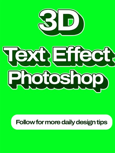 3D text effect tutorial in photoshop for beginners. #photoshoptips #photoshoptutorial #uktiktok #designtok @tiktok creators