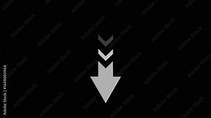 Down-directional arrow loop animation. Animated arrows for the overlay video layer. Fast forward symbols icon symbol animation on black background. Fast forward sign moving forward 4k, video,