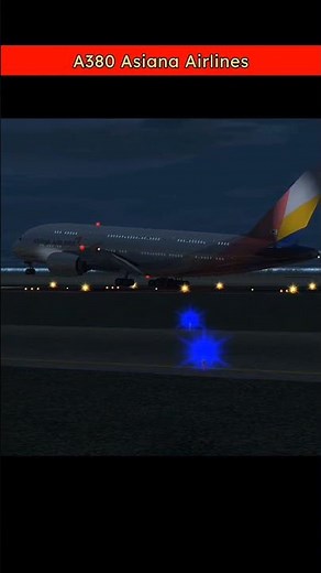 Asiana A380 Glides Through the Night Sky 🌃 | Perfect Landing!