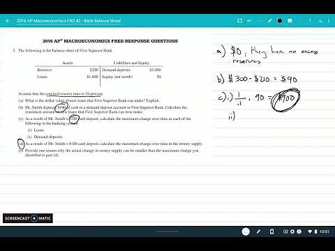 AP Macroeconomics FRQ - Unit 4 - Bank Balance Sheet