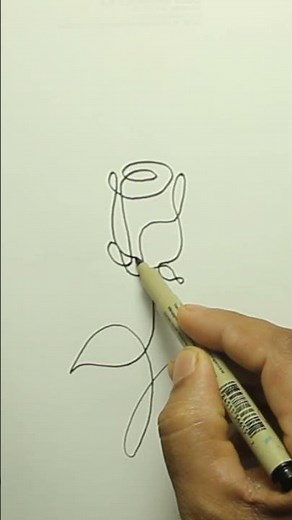 How to Draw a Flower and a Butterfly in One Line | Easy Line Drawing Tutorial #artstyle #drawing