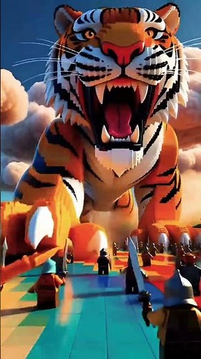 “Giant LEGO Tiger Attacks LEGO Army | Part 1 | Epic 3D Battle Animation”