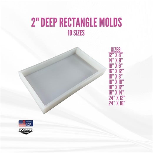 Deep Rectangle Mold, 2" Deep | 10 Sizes | Cheese Board Molds, Resin Board Molds, Rectangle Mold, River Table Molds, - Etsy