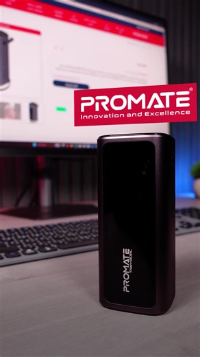 Titan-130RC أحدث وأقوى بطارية متنقلة بسعة 20000 مللي أمبير، بقدرة شحن 130 واط، مزودة بمنفذ USB-C PD بقوة 100 واط، كابل USB-C قابل للسحب 100 واط، ومنفذ QC 3.0 بقوة 30 واط، مع حامل مدمج للهواتف وشاشة رقمية لمتابعة مستوى الطاقة #promate #بروميت