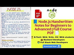 📘 Node.js Handwritten Notes for Beginners to Advanced | Full Course PDF | Learn Backend with Java