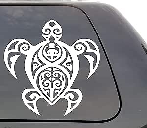 Tribal Sea Turtle - Vinyl Decal - Polynesian and Hawaiian Tribal Turtle - Wall Window Door Car Truck