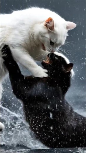 cat fighting // ai cartoon video // uniq #shorts