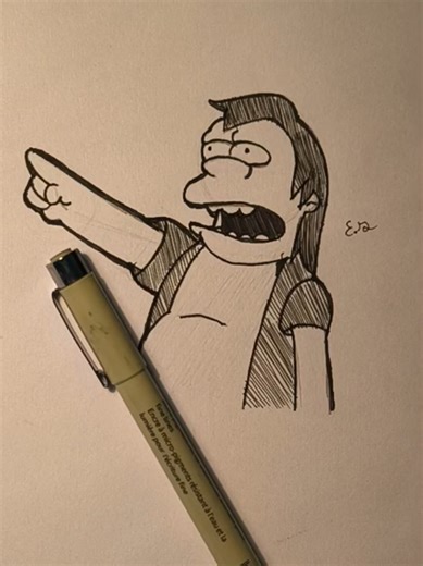 How to Draw Nelson Simpsons! #howtodraw #thesimpsons #nelsonsimpsons #homersimpson #inkdrawing