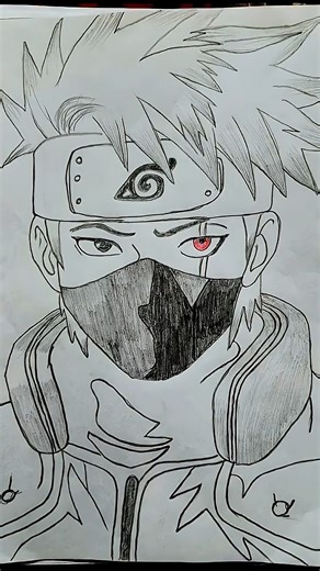 Kakashi Hatake Drawing ✏️🔥 | Realistic Naruto Sketch #Shorts" #sketch