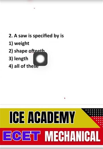 Mechanical MCQs for ECET 2026 🚀 | Q - 41 Strategy to Achieve Top Rank!,#ecet2026