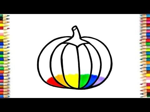 How to Draw 📝 a Cute Pumpkin 🎃 | Easy Step by Step | Kids Drawing and Coloring