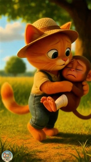 “Farmer Cat Saves a Baby Monkey 🐒❤️ |#Tamilshorts#shorts#ytshorts#viral#AIAnimatedTales#trending#KN