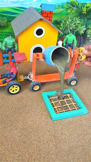 🚜🔥 DIY Mini Real Working Mini Tractor Cement Pillar Footing Making Machine #shorts #youtubeshorts