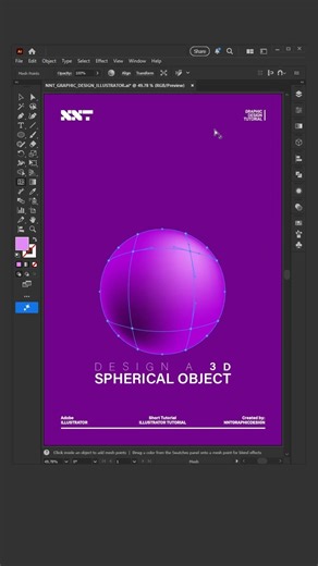 Design a 3d spherical object #graphicdesign #illustrator #3d #illustratortutorial #graphics