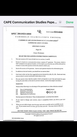 CAPE Communication Studies: Worked Solutions Unit 1