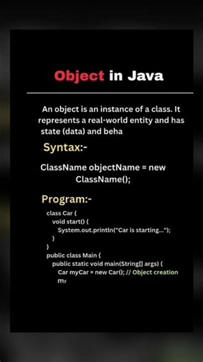 #javacoding ... Object in java...