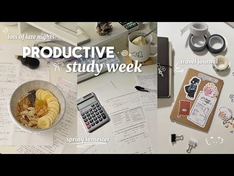 STUDY VLOG👩🏻‍💻endless studying, assignments, & travel journal! | 2nd yr college